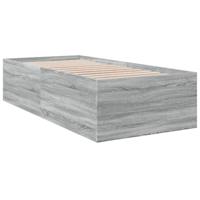 Bedframe bewerkt hout grijs sonoma eikenkleurig 75x190 cm - thumbnail