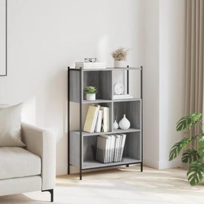 Boekenkast 72x28x109 cm bewerkt hout grijs sonoma eikenkleurig