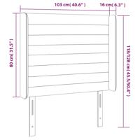 Hoofdbord met randen 103x16x118/128 cm fluweel zwart - thumbnail