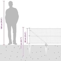 VidaXL Hek met paal grijs 0,6 x 10 m staal en pvc - thumbnail