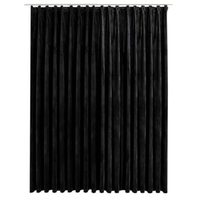 VidaXL Gordijn verduisterend met haken 290x245 cm fluweel zwart VidaXL Gordijn verduisterend met haken 290x245 cm fluweel zwart