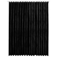 VidaXL Gordijn verduisterend met haken 290x245 cm fluweel zwart - thumbnail
