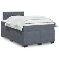 Boxspring met matras fluweel donkergrijs 120x200 cm - thumbnail