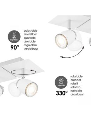 Home sweet home gina 3L LED opbouwspot ↔ 35.5 cm wit Home sweet home gina 3L LED opbouwspot ↔ 35.5 cm wit