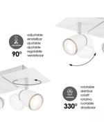 Home sweet home gina 3L LED opbouwspot ↔ 35.5 cm wit - thumbnail