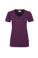 Hakro 181 Women's V-neck shirt MIKRALINAR® - Aubergine - 3XL - thumbnail
