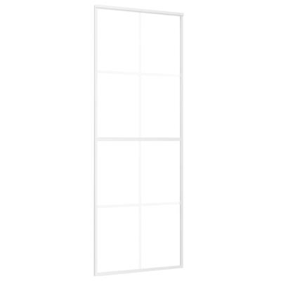 VidaXL Schuifdeur 76x205 cm mat esg-glas en aluminium wit