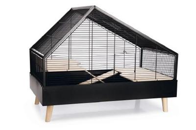 Beeztees ayaz - knaagdierkooi - metaal - houten poten - zwart - 78x48x61 cm Beeztees ayaz - knaagdierkooi - metaal - houten poten - zwart - 78x48x61 cm