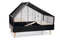 Beeztees ayaz - knaagdierkooi - metaal - houten poten - zwart - 78x48x61 cm - thumbnail