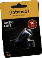 USB stick INTENSO 3503470 16 GB Sleutelhanger Zwart Zwart/Zilverkleurig DDR3 SDRAM - thumbnail