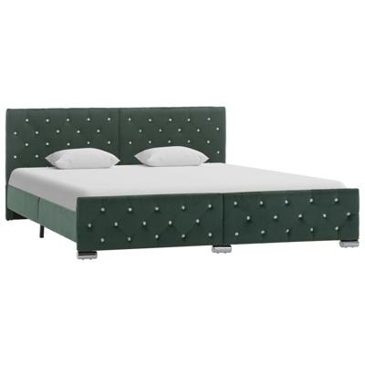 vidaXL Bedframe stof donkergroen 180x200 cm