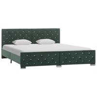 vidaXL Bedframe stof donkergroen 180x200 cm - thumbnail