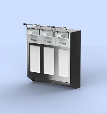 Mediqo-line MediQo-line trio zeepdispenser 1000ml + afsluitplaten MQTV10E - RVS Mediqo-line MediQo-line trio zeepdispenser 1000ml + afsluitplaten MQTV10E - RVS