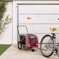VidaXL Hondenfietstrailer oxford stof en ijzer oranje en grijs - thumbnail