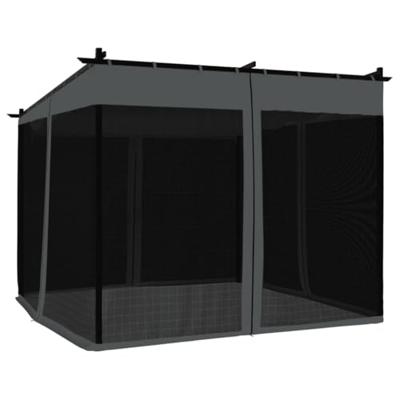 Prieel met zijwanden van gaas 3x3 m staal antracietkleurig Prieel met zijwanden van gaas 3x3 m staal antracietkleurig