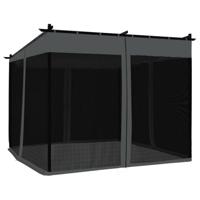 Prieel met zijwanden van gaas 3x3 m staal antracietkleurig - thumbnail