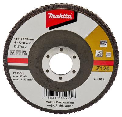 Makita Accessoires Lamellenschuurschijf 115mm Z120 - D-27660 D-27660 Makita Accessoires Lamellenschuurschijf 115mm Z120 - D-27660 D-27660