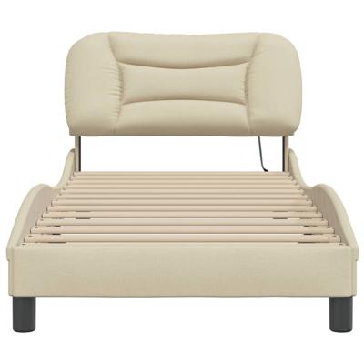 Bedframe zonder matras 80x200 cm stof crèmekleurig