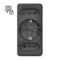 Hama Stopcontactadapter 3-voudig 1x Geaard Stopcontact 2x Euro Zwart - thumbnail