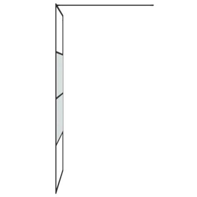 Inloopdouchewand 100x195 cm halfmat ESG-glas zwart - thumbnail