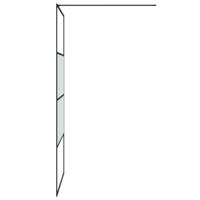 Inloopdouchewand 100x195 cm halfmat ESG-glas zwart - thumbnail