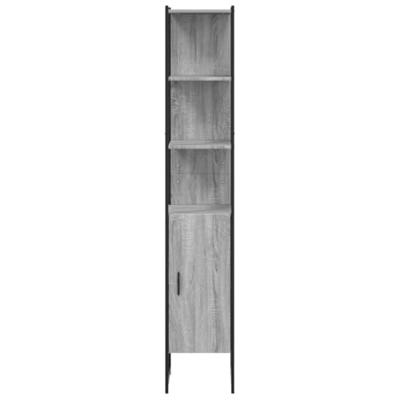 Badkamerkast 33x33x185,5 cm bewerkt hout grijs sonoma eiken