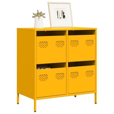 Dressoir 68x39x73,5 cm koudgewalst staal mosterdgeel