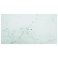 Tafelblad 120x65 cm 8 mm gehard glas met marmeren design wit - thumbnail