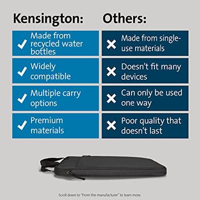 Kensington Eco-Friendly sleeve voor 14 inch laptops, zwart