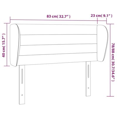 Hoofdbord met randen 163x23x118/128 cm stof donkerbruin