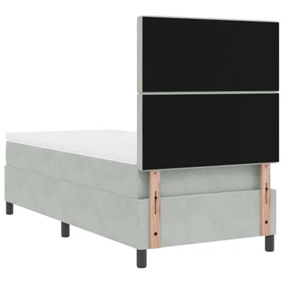 Boxspringbed met matras fluweel lichtgrijs 100x200 cm