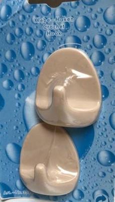 Universele handdoekhaken zelfklevend (setje van 2) beige Universele handdoekhaken zelfklevend (setje van 2) beige