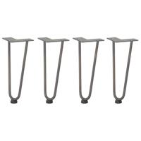 Haarspeld tafelpoten 4 st 30 cm massief staal naturel - thumbnail