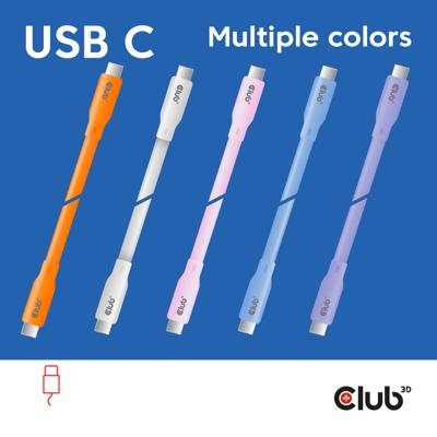 club3D USB-C-kabel USB-C stekker 2.00 m Violet CAC-3004
