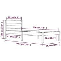 Bedframe massief grenenhout wit 90x190 cm 3FT Single - thumbnail