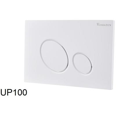 Wiesbaden X10 Glanzend Witte Drukplaat voor Inbouwreservoir