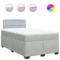 Boxspring met matras fluweel lichtgrijs 120x200 cm - thumbnail