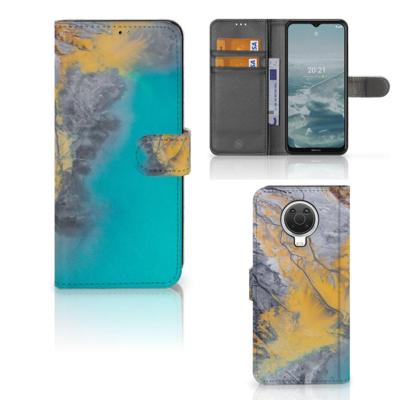 Nokia G10 | G20 | Bookcase | Marble Blue Gold