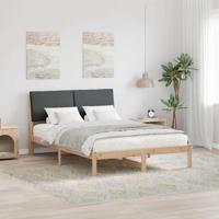 Bedframe Bruin en donkergrijs 140 x 200 cm Massief grenenhout - thumbnail