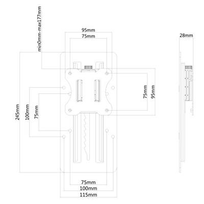 Neomounts FPMA-LIFT100BLACK Hoogteverstelbare VESA-adapter - universeel
