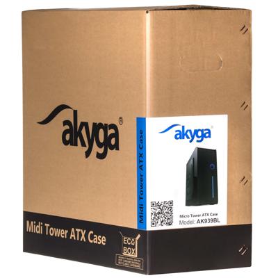 Akyga AK939BL computerbehuizing Midi Tower Zwart