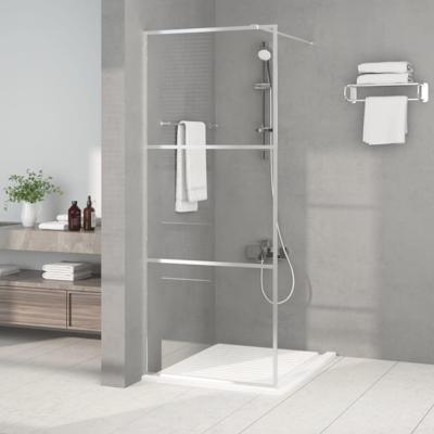 Inloopdouchewand 80x195 cm transparant ESG-glas zilverkleurig
