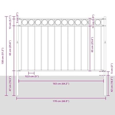 VidaXL Hecelement wit 170 x 130 cm staal
