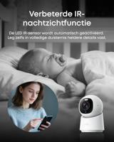 eufy Indoor Cam E30, nieuwste generatie, 4K UHD beveiligingscamera, 360° draaien en kantelen, nachtzicht in kleur, AI-detectie, automatisch traceren van mens/huisdier, werkt met Homekit - thumbnail