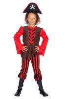 Piratenmeisje bruin/rood - thumbnail