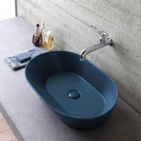 Waskom By Goof Mees Design Opbouw Wastafel Ovaal 60x42 cm Mat Blauw - thumbnail