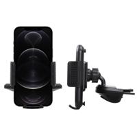 Shop4 - iPhone 12 Pro Max Autohouder Verstelbare CD Houder met Klem Zwart - thumbnail