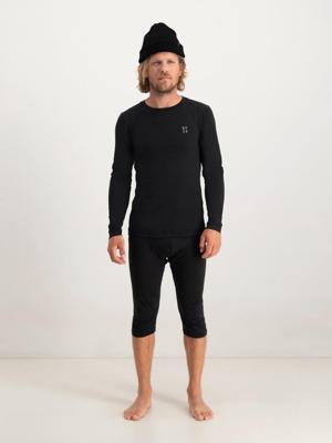 Poederbaas Thermoset Heren Lightweight - Thermoshirt + Thermolegging - Zwart-XL
