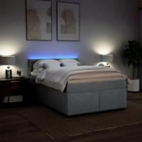 Boxspring met matras stof lichtgrijs 160x200 cm - thumbnail
