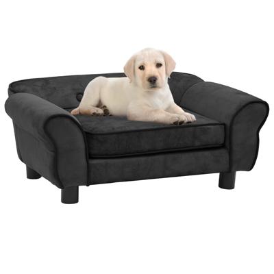 VidaXL Hondenbank 72x45x30 cm pluche donkergrijs